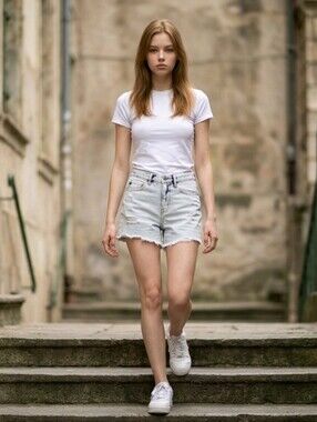 Kan can Classic Light Wash Denim Shorts - Casual Summer Style Size 3